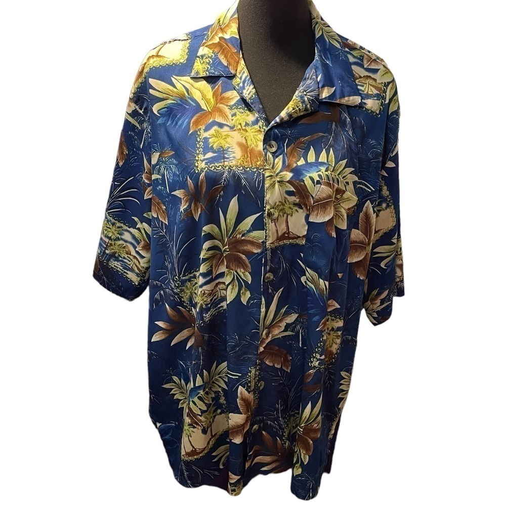 Men’s RS Surf Button Down Hawaiian Style Top, Size XL